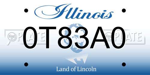 0T83A0 Illinois License Plate