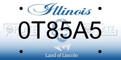 0T85A5 Illinois License Plate