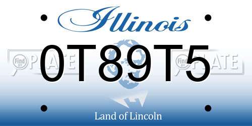 0T89T5 Illinois License Plate