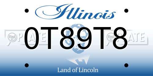 0T89T8 Illinois License Plate