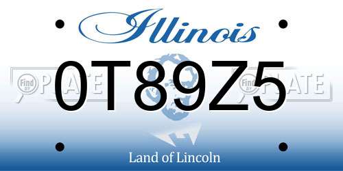 0T89Z5 Illinois License Plate