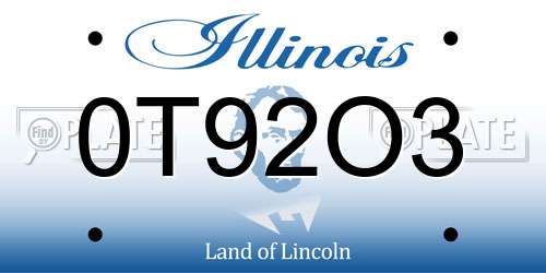0T92O3 Illinois License Plate