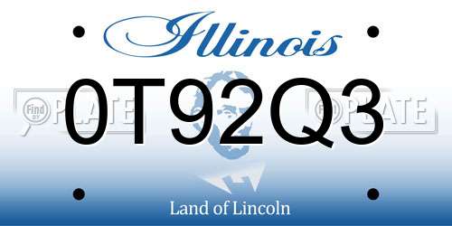 0T92Q3 Illinois License Plate