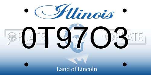 0T97O3 Illinois License Plate
