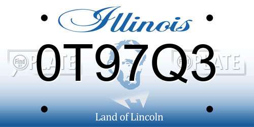 0T97Q3 Illinois License Plate