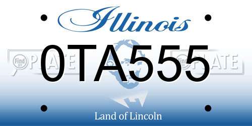 0TA555 Illinois License Plate