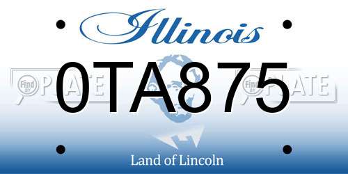 0TA875 Illinois License Plate