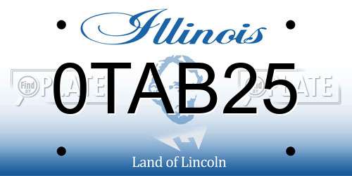 0TAB25 Illinois License Plate