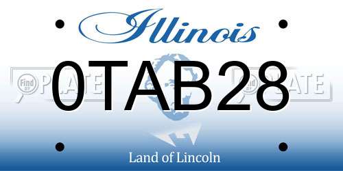 0TAB28 Illinois License Plate