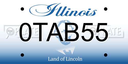 0TAB55 Illinois License Plate