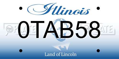0TAB58 Illinois License Plate