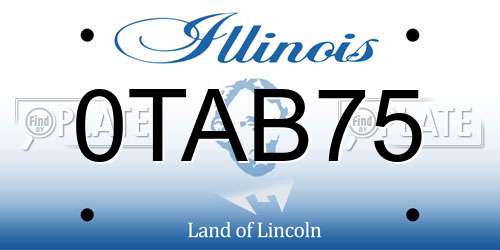 0TAB75 Illinois License Plate