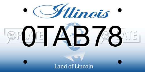 0TAB78 Illinois License Plate