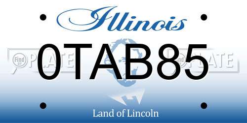 0TAB85 Illinois License Plate