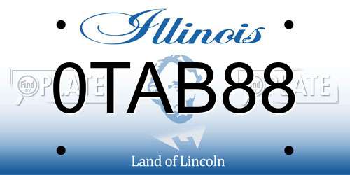0TAB88 Illinois License Plate