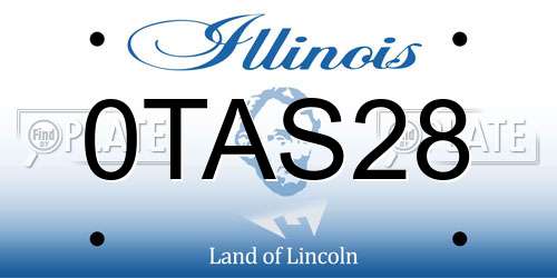 0TAS28 Illinois License Plate