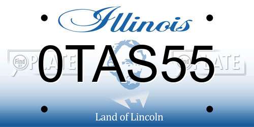 0TAS55 Illinois License Plate