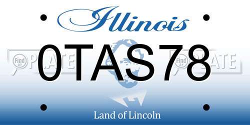 0TAS78 Illinois License Plate