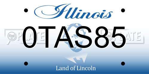 0TAS85 Illinois License Plate