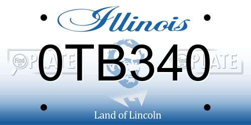 0TB340 Illinois License Plate
