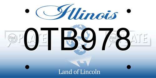 0TB978 Illinois License Plate