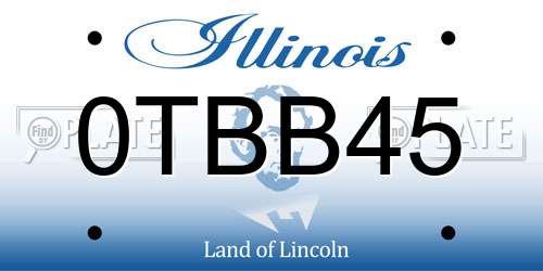 0TBB45 Illinois License Plate
