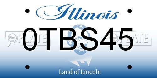0TBS45 Illinois License Plate