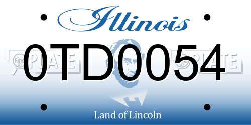 0TD0054 Illinois License Plate