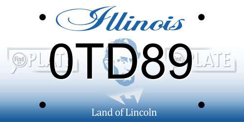 0TD89 Illinois License Plate