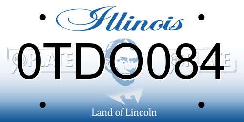 0TDO084 Illinois License Plate