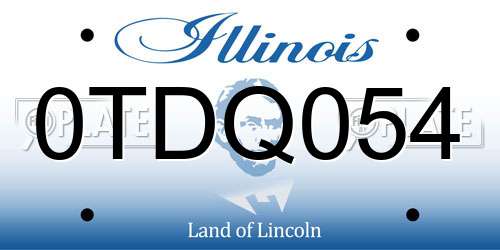 0TDQ054 Illinois License Plate