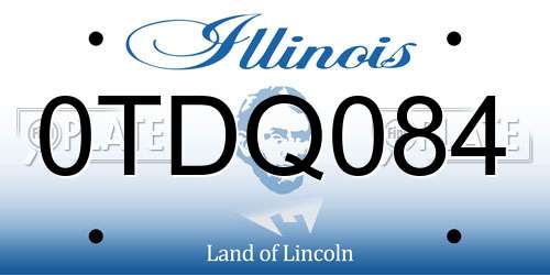 0TDQ084 Illinois License Plate