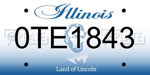 0TE1843 Illinois License Plate