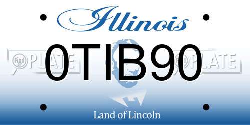 0TIB90 Illinois License Plate