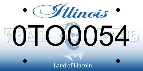 0TO0054 Illinois License Plate