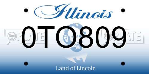 0TO809 Illinois License Plate