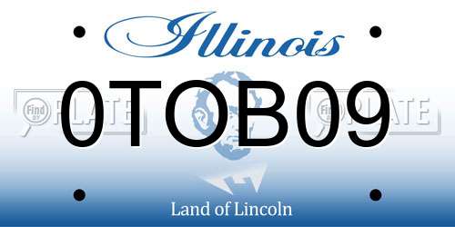 0TOB09 Illinois License Plate