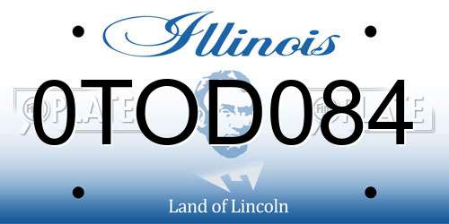 0TOD084 Illinois License Plate
