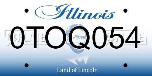 0TOQ054 Illinois License Plate