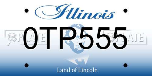0TP555 Illinois License Plate