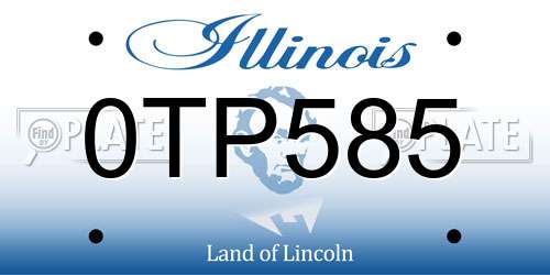0TP585 Illinois License Plate