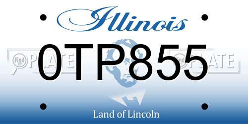 0TP855 Illinois License Plate