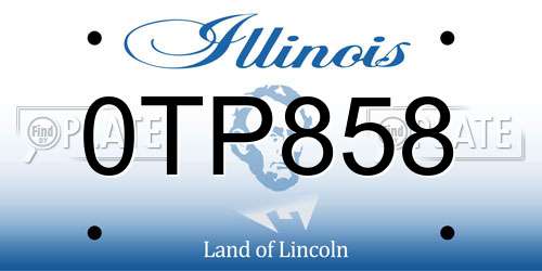0TP858 Illinois License Plate