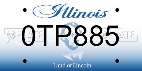 0TP885 Illinois License Plate