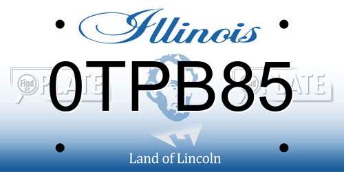 0TPB85 Illinois License Plate