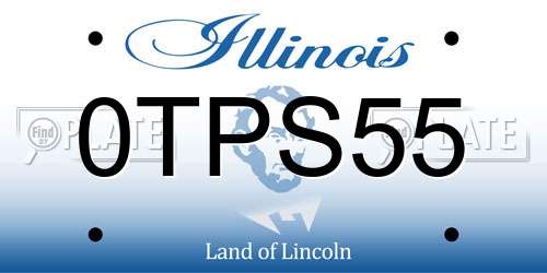 0TPS55 Illinois License Plate