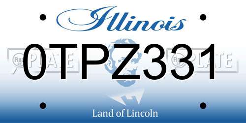 0TPZ331 Illinois License Plate