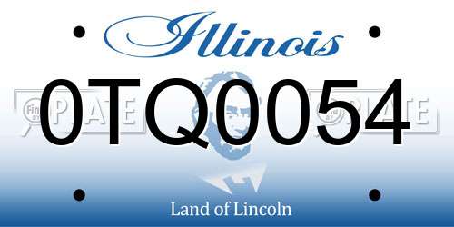 0TQ0054 Illinois License Plate