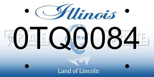 0TQ0084 Illinois License Plate