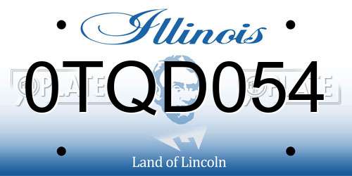 0TQD054 Illinois License Plate